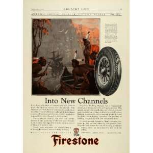  1925 Ad Firestone Tire & Rubber Balloon Pneumatic Tribal 