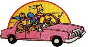 The Simpsons  Family Car Embroidered Patch, Iron/Sew On  
