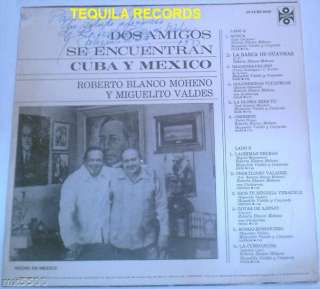 MIGUELITO VALDES Y ROBERTO BLANCO MOHENO AUTOGRAPHED LP  