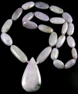 ONE OF A KIND NATURAL VIOLET PURPLE GREEN JADE Necklace  