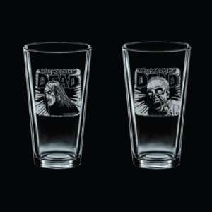  The Walking Dead Fresh Meat/Rise & Feed Hand Etched Pint 