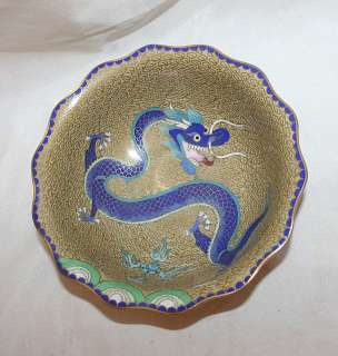 Antique Cloisonne Enamel Dragons Bowl Japan 19c  