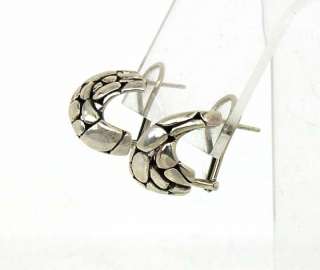 DESIGNER JOHN HARDY STERLING SILVER HUGGIE EARRINGS  