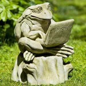  Campania International Frog Blog Cast Stone Garden Statue 