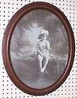 VINTAGE OVAL PICTURE OF BOY FISHING    HULLY GEE    MAYBE ANTIQUE