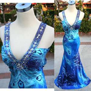 NWT MASQUERADE $145 Royal / Multi Formal Evening Gown 5  