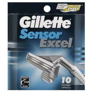 Gillette Sensor Excel Shaving Cartridges for Men Quantity 10