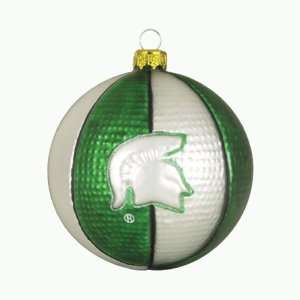   NCAA Michigan State Spartans Glass Basketball Christmas Ornaments 2.5