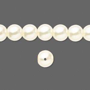 #2806 8mm Bead, glass pearl, ivory, round 15 beads Arts 