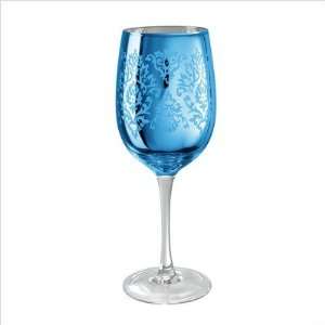 Artland 52221B Brocade Wine Glass in Blue (Set of 4)  