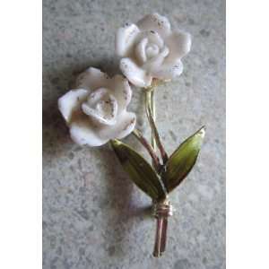  Vintage CORO Gold Tone Flower Brooch Pin 