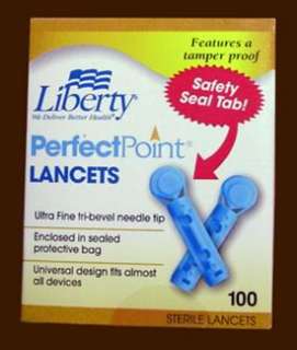 BOXES   200 Perfect Point LANCETS, SEALED   Each Box 100 Safety Seal 