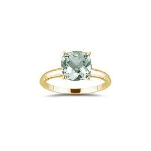  10.08 Cts Green Amethyst Solitaire Ring in 18K Yellow Gold 