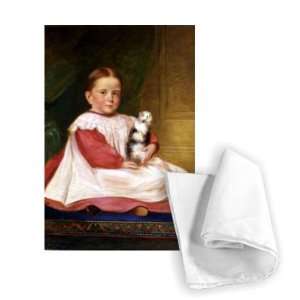  Child with guinea pig, c.1870 by English   Tea Towel 100 