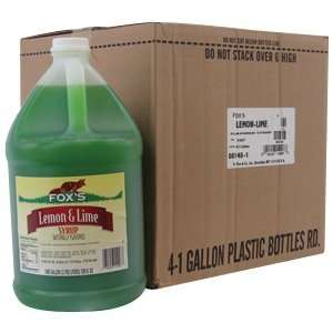 Foxs Lemon Lime Snow Cone Syrup 4   1 Gallon Containers / CS  