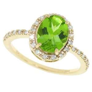  1.80ct Oval Peridot Diamond Ring in 10kt Yellow gold 7 