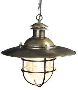 Nautical Bronze Cargo Hold Hanging Lamp Light Fixture  