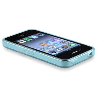  skin case compatible with apple iphone 4 4s clear frost light blue