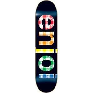  Enjoi Spectrum Gingham Skateboard Deck   8.25 Black Resin 
