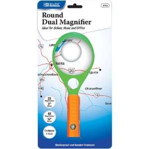  BAZIC Dual 2x & 4x Handheld Magnifier with Compass, 3 x 0 