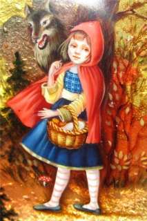   FEDOSKINO trinket Box Little Red Riding Hood SHENSHINA signed  