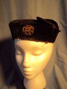 Antique MASONIC LODGE FREEMASONRY HAT w/ MALTESE CROSS  