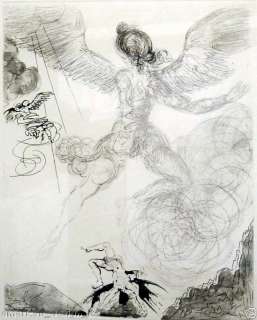   Dali ICARUS Original Etching Hand Signed by Dali 1963 REAL, MAKE OFFER