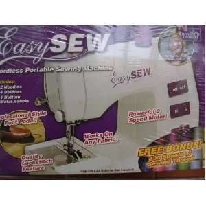 com Easy Sew Cordless Portable Sewing Machine + 100 Spools of Sewing 