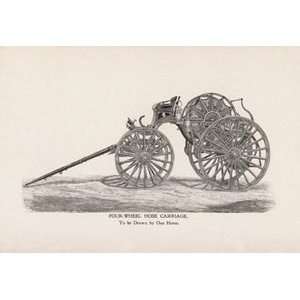  Four Wheel Hose Carriage To be Drawn by One Horse   16x24 