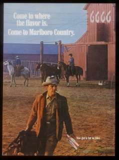 1968 Marlboro Man 6666 ranch horse cowboy cigarette ad  