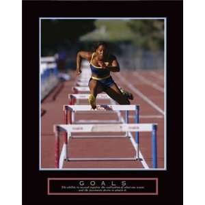  Goals   Runner Jumping Hurdles by Anon. Size 22.00 X 28.00 