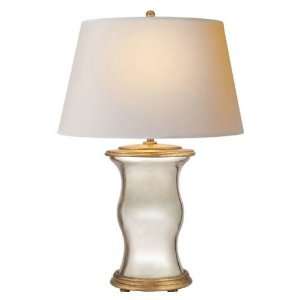   Chart House 1 Light Hurricane Table Lamp in Mercury Glass with Natural