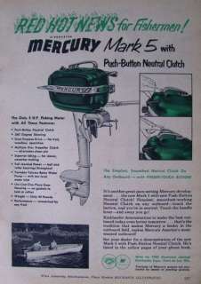   KIEKHAEFER MERCURY * MARK 5 * for FISHERMAN OUTBOARD BOAT MOTOR AD