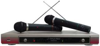 DUAL VHF WIRELESS MICROPHONES SYSTEM RECEIVERS MICS MIC 068888719124 