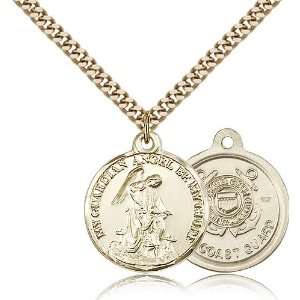  Gold Filled Guardain Angel / Coast Guard Medal Pendant 7/8 