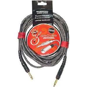  Grover Noiseless Instrument Cable, Braided, Gold Plated 