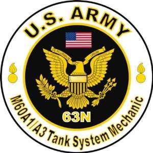   Army MOS 63N M60A1/A3 Tank System Mechanic Decal Sticker 3.8 6 Pack