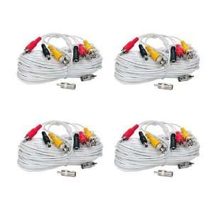  VideoSecu 4 Pack 100ft BNC RCA Audio Video Power Cables 