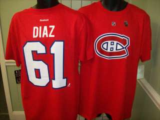 Montreal Canadiens Raphael Diaz Red Jersey T Shirt sz Large  