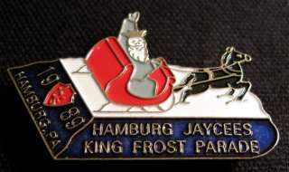 Large 1989 Hamburg, PA Jaycees KING FROST PARADE Pin  