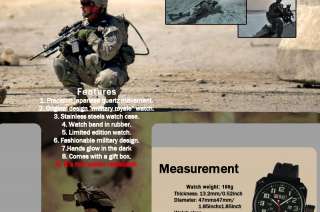   Mens Date Display Analog Infantry Gear Sports Wrist Watch  