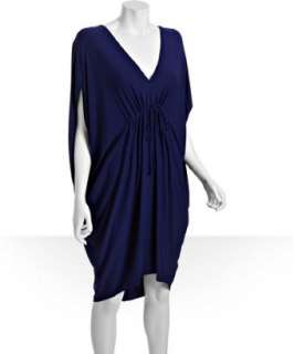 Nicole Miller sapphire v neck cinched waist tunic dress   up 