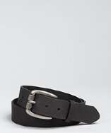 Bill Adler black brushed leather square buckle belt style# 319191001