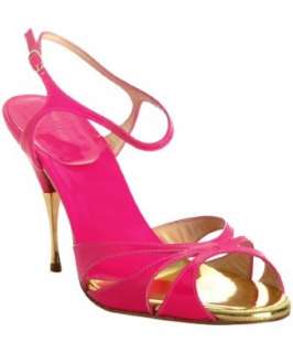 Christian Louboutin hot pink patent leather Noeudette sandals 