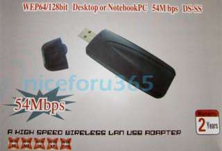 802.11g USB2.0 Wireless WiFi 54Mbps LAN Network Adapter  