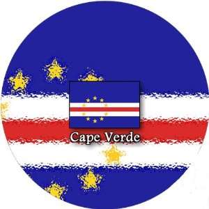  58mm Round Badge Style Keyring Capeverde Flag