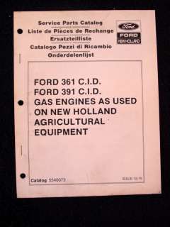 NEW HOLLAND FORD 361 391 GAS ENGINES PARTS MANUAL CLEAN  
