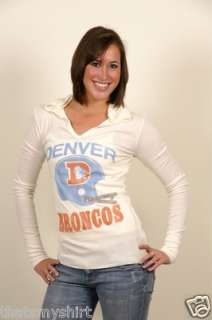 New Junk Food NFL Denver Broncos Long Sleeve Pullover Hooded Ladies 