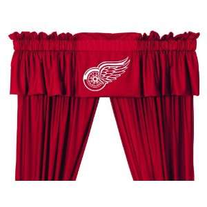   Redwings   5pc Jersey Drapes Curtains and Valance Set