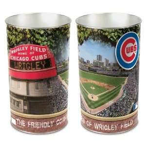    Chicago Cubs Waste Paper Trash Can   MLB Trash Cans
